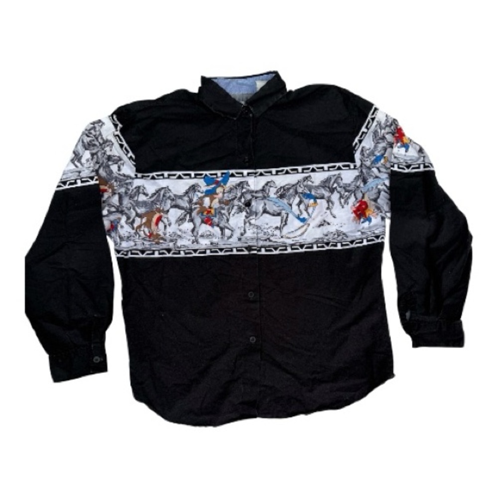 Vintage Looney Tunes Western Collection by Karman 1993 button up shirt